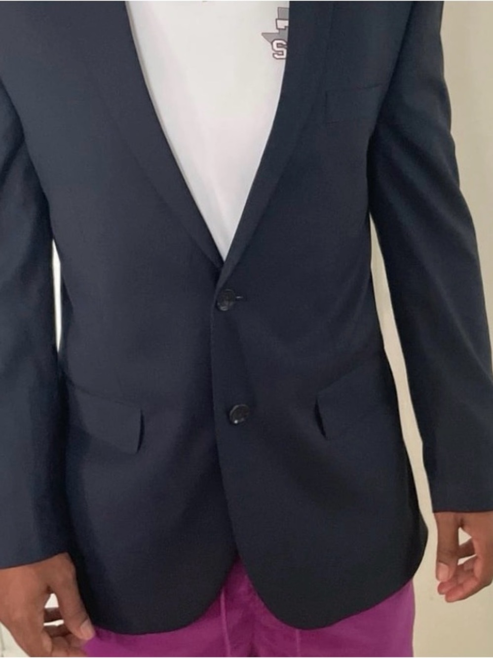 Men's Tailored Navy Sport Coat - Versatile Two-Button Blazer